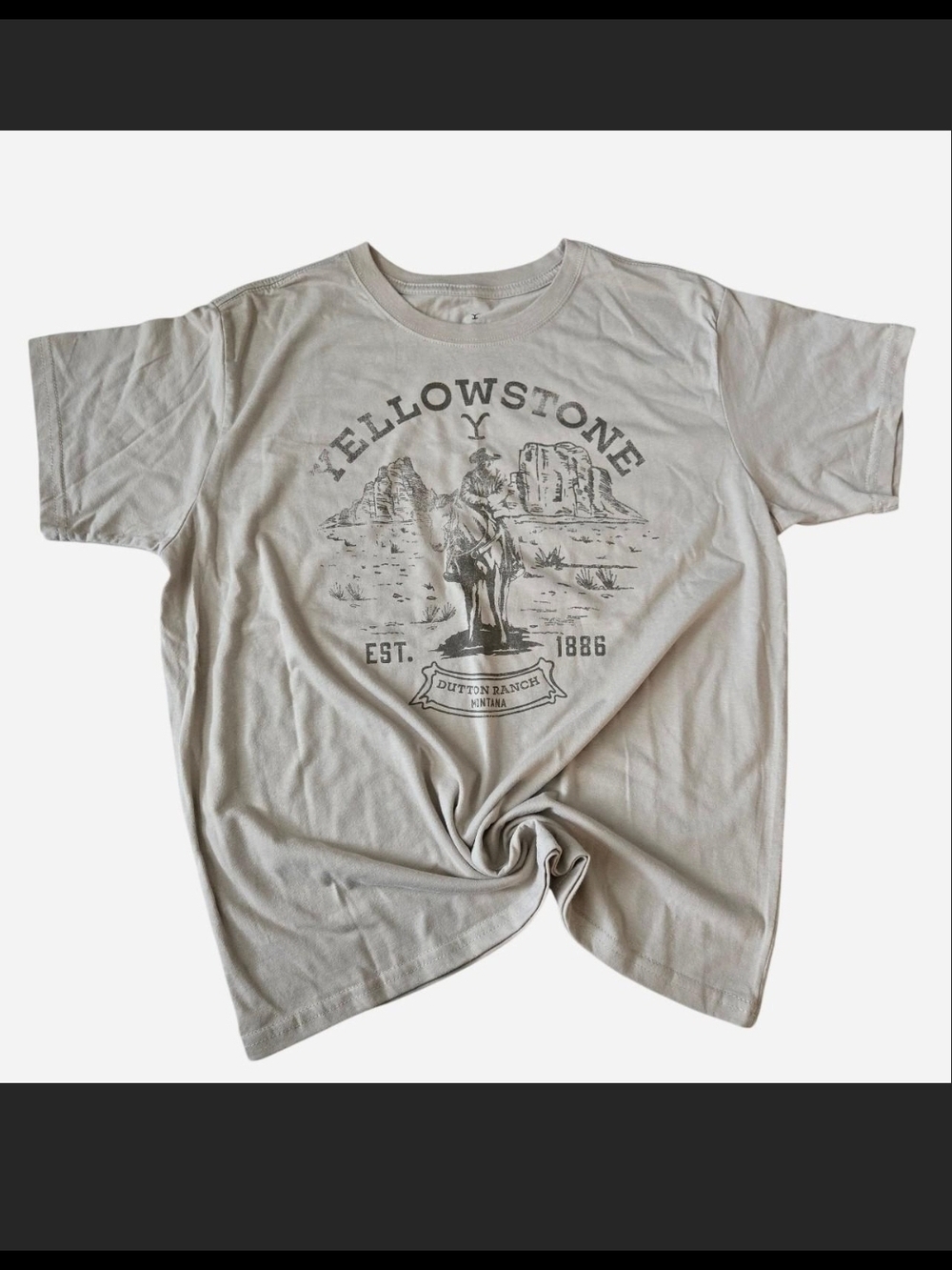 Yellowstone Graphic Tee - Beige Short Sleeve